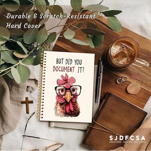 sjdfcsa مجلة دفتر الدجاج مضحك، مجلة هدايا الموارد البشرية للنساء، هدايا مكتب مضحكة لزملاء العمل، ولكن هل قمت بتوثيقها دفتر ملاحظات حلزوني 5.5 × 8.3 بوصة in Kuwait