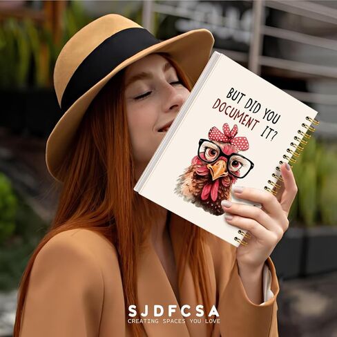 sjdfcsa مجلة دفتر الدجاج مضحك، مجلة هدايا الموارد البشرية للنساء، هدايا مكتب مضحكة لزملاء العمل، ولكن هل قمت بتوثيقها دفتر ملاحظات حلزوني 5.5 × 8.3 بوصة in Kuwait