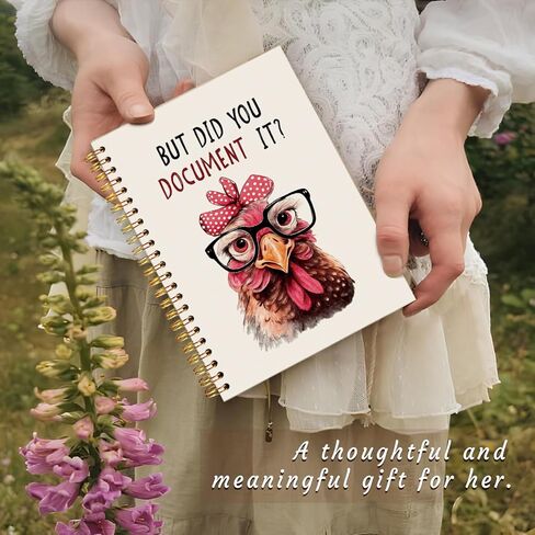 sjdfcsa مجلة دفتر الدجاج مضحك، مجلة هدايا الموارد البشرية للنساء، هدايا مكتب مضحكة لزملاء العمل، ولكن هل قمت بتوثيقها دفتر ملاحظات حلزوني 5.5 × 8.3 بوصة in Kuwait