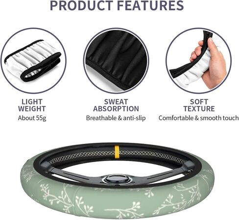 غطاء عجلة القيادة باللون الأخضر السرخسي، واقي عجلة السيارة مقاس 15 بوصة، ملحقات السيارات العالمية in Kuwait