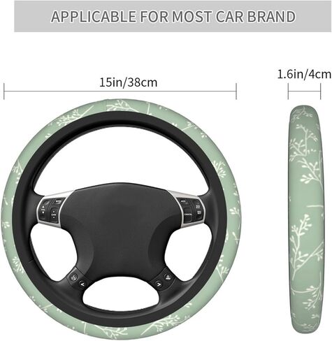 غطاء عجلة القيادة باللون الأخضر السرخسي، واقي عجلة السيارة مقاس 15 بوصة، ملحقات السيارات العالمية in Kuwait