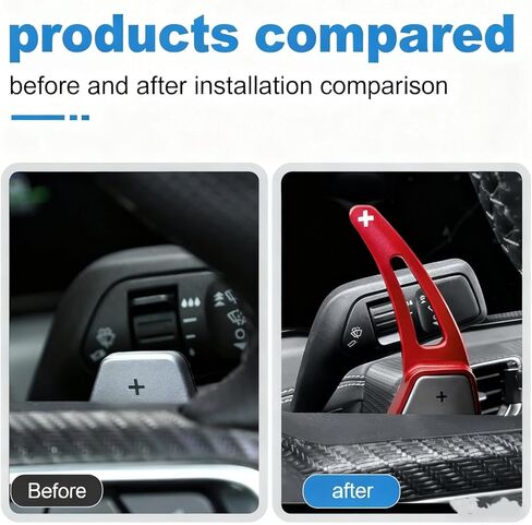 For 2024 2025 2026 Mustang Steering Wheel Shift Paddle Extensions, Aluminum Alloy Paddle Shifter for Mustang GT & EcoBoost, Car Steering Wheel Gear Paddles Accessories (blue) in Saudi Arabia