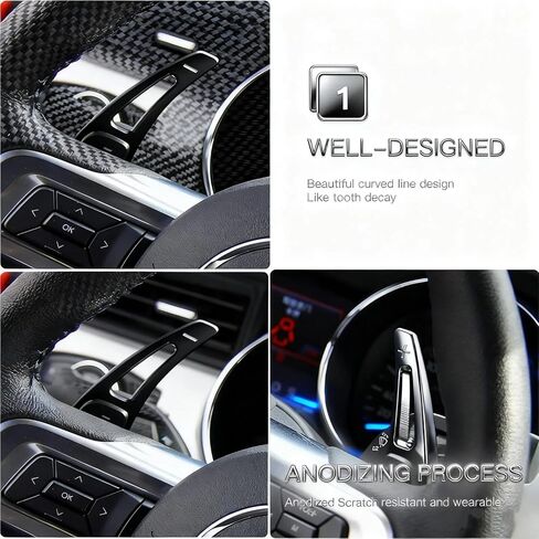 For 2024 2025 2026 Mustang Steering Wheel Shift Paddle Extensions, Aluminum Alloy Paddle Shifter for Mustang GT & EcoBoost, Car Steering Wheel Gear Paddles Accessories (blue) in Saudi Arabia