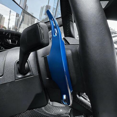 For 2024 2025 2026 Mustang Steering Wheel Shift Paddle Extensions, Aluminum Alloy Paddle Shifter for Mustang GT & EcoBoost, Car Steering Wheel Gear Paddles Accessories (blue) in Saudi Arabia