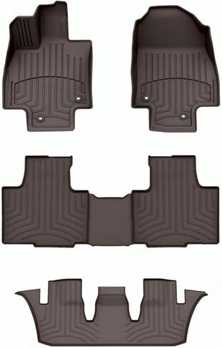 سجادات أرضية Weathertech FloorLiner HP Custom Fit لسيارة Toyota Grand Highlander Hybrid، مجموعة Grand Highlander الكاملة (441827-1-2-3IM)، أسود in Saudi Arabia