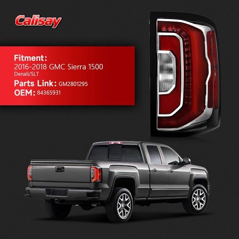 مصباح خلفي LED متوافق مع مجموعة مصابيح عكس الفرامل الخلفية 2016 2017 2018 GMC Sierra 1500 Denali SLT استبدال OEM#84365930 84233587 جانب السائق الأيسر in Kuwait