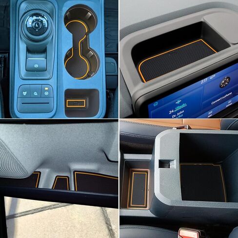 Center Console Liner Fit for Ford Maverick Accessories 2022-2024 2025 Cup Holder Insert Door Slot Coaster Interior Pocket Anti Dust Mat, Not for 2025 Model with Wireless Charger, 21pcs (Orange) in Saudi Arabia