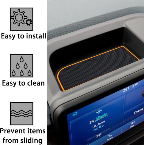Center Console Liner Fit for Ford Maverick Accessories 2022-2024 2025 Cup Holder Insert Door Slot Coaster Interior Pocket Anti Dust Mat, Not for 2025 Model with Wireless Charger, 21pcs (Orange) in Saudi Arabia