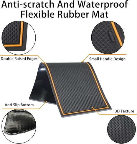 Center Console Liner Fit for Ford Maverick Accessories 2022-2024 2025 Cup Holder Insert Door Slot Coaster Interior Pocket Anti Dust Mat, Not for 2025 Model with Wireless Charger, 21pcs (Orange) in Saudi Arabia