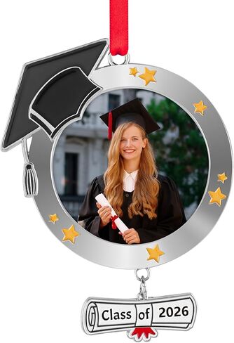 Graduation Personalized Photo Ornament Class of 2024 - Christmas Graduation Cap Photo Ornaments 2024 - Graduation Christmas Xmas Tree Picture Frame Ornament - Graduation Decorations Gifts in Kuwait