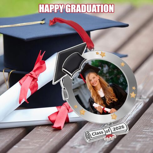 Graduation Personalized Photo Ornament Class of 2024 - Christmas Graduation Cap Photo Ornaments 2024 - Graduation Christmas Xmas Tree Picture Frame Ornament - Graduation Decorations Gifts in Kuwait