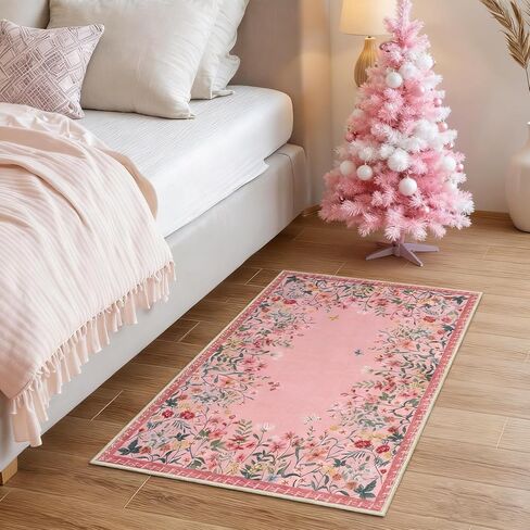 سجادة Wonnitar قابلة للغسل مقاس 8 × 10، سجاد منطقة نباتية سوداء ناعمة غير قابلة للانزلاق لغرفة المعيشة، سجادة غرفة نوم كبيرة غير قابلة للتساقط، سجادة أرضية مقاومة للبقع رفيعة للغاية لطاولة الطعام (أسود، 8 × 10 بوصة) in Kuwait