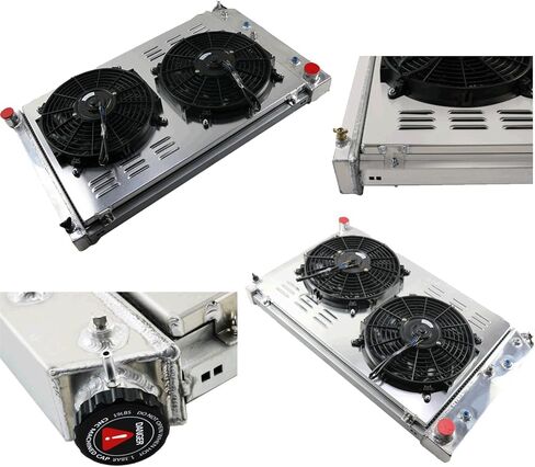 3 Row All Aluminum Radiator Shroud 2 X 12 Fans Compatible with 1978-1988 G-Body Monte Carlo El Camino Regal Cutlass 79 80 81 82 83 84 85 86 87 in Saudi Arabia