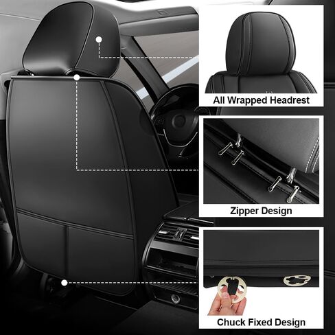 Car Seat Covers Fit for Chevrolet Blazer 1999-2025 Flanks All Wrapped and Side Airbag Compatibility of Premium Nappa Leather(Full Set, Black Red) in Saudi Arabia