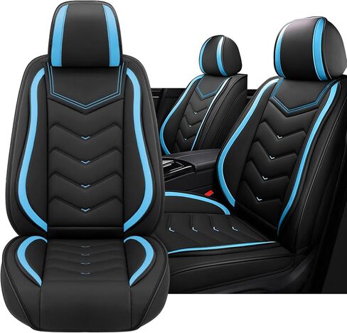 Car Seat Cover for Ford Explorer 2000-2026, Driver's Seat Covers,Non-Slip Waterproof seat Cover,Wear-Resistant Nappa Leather car seat Covers. (Luxury 2 Seats/Black White) in Saudi Arabia