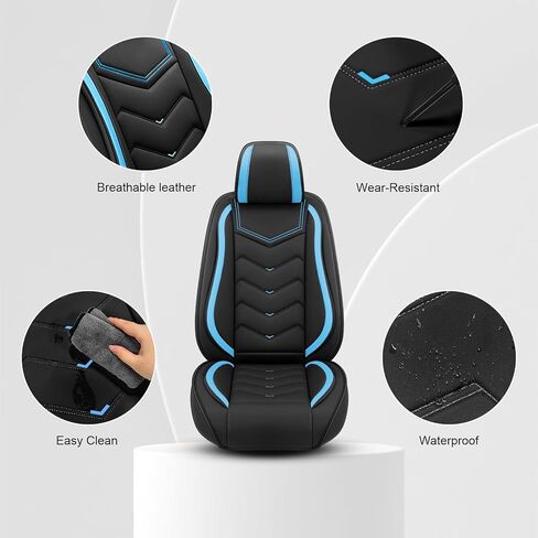 Car Seat Cover for Ford Explorer 2000-2026, Driver's Seat Covers,Non-Slip Waterproof seat Cover,Wear-Resistant Nappa Leather car seat Covers. (Luxury 2 Seats/Black White) in Saudi Arabia