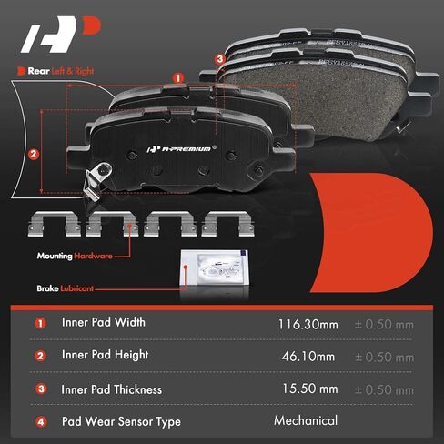 A-Premium Front & Rear Disc Brake Calipers with Ceramic Pads Compatible with Toyota Venza 2009-2016, 12-PC Set in Saudi Arabia
