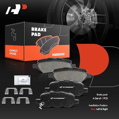 A-Premium Front & Rear Disc Brake Calipers with Ceramic Pads Compatible with Toyota Venza 2009-2016, 12-PC Set in Saudi Arabia