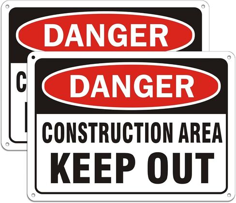 2 Pack Danger Keep Out Sign, 10"x 7" Rust Free Reflective Aluminum Metal Sign, Fade Resistant, Waterproof, Easy to Mount in Saudi Arabia