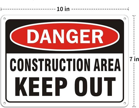 2 Pack Danger Keep Out Sign, 10"x 7" Rust Free Reflective Aluminum Metal Sign, Fade Resistant, Waterproof, Easy to Mount in Saudi Arabia