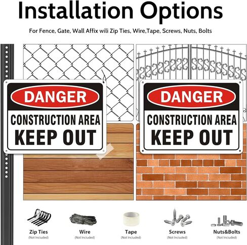 2 Pack Danger Keep Out Sign, 10"x 7" Rust Free Reflective Aluminum Metal Sign, Fade Resistant, Waterproof, Easy to Mount in Saudi Arabia