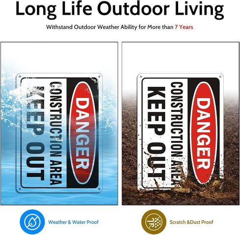 2 Pack Danger Keep Out Sign, 10"x 7" Rust Free Reflective Aluminum Metal Sign, Fade Resistant, Waterproof, Easy to Mount in Saudi Arabia