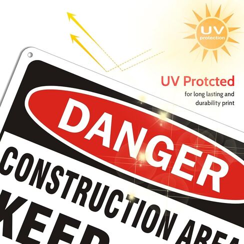 2 Pack Danger Keep Out Sign, 10"x 7" Rust Free Reflective Aluminum Metal Sign, Fade Resistant, Waterproof, Easy to Mount in Saudi Arabia