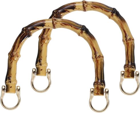 uxcell 2 Pcs ABS Purse Handles 4.7" U-Shape Handbag Handle Replacement Accessories with Gold Buckle for Handmade Crochet Bag Beach Bag Straw Bag DIY Bags, Brown in Saudi Arabia