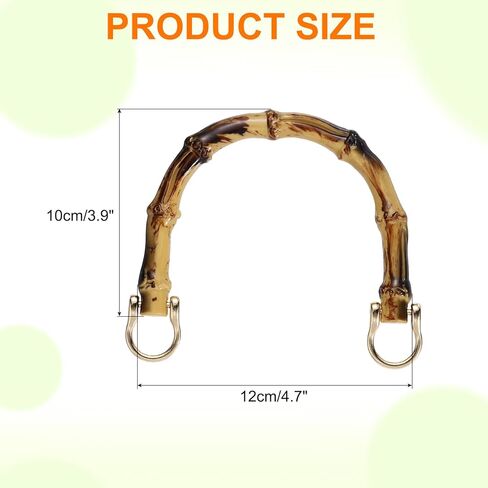 uxcell 2 Pcs ABS Purse Handles 4.7" U-Shape Handbag Handle Replacement Accessories with Gold Buckle for Handmade Crochet Bag Beach Bag Straw Bag DIY Bags, Brown in Saudi Arabia