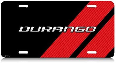 صورة iPick لسيارة Dodge Durango من ألياف الكربون ذات مظهر أحمر مخطط بلوحة ترخيص معدنية من الألومنيوم - مرخصة رسميًا in Saudi Arabia