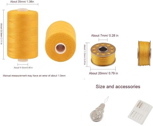 مجموعة خيوط الخياطة 40 قطعة، 20 بكرة خيط وبكرات ملفوفة مسبقًا، 1000 ياردة لكل مجموعة من خيوط الماكينة للخياطة اليدوية ولحاف المنزل والهدايا التي تصنعها بنفسك in Kuwait