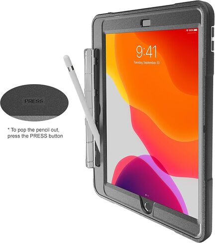 New Trent iPad 9th Generation, 8th Generation, 7th Generation Stronger Kickstand Full Body case with Rotational Hand Strap & Screen Protector 2021 2020 2019 in Saudi Arabia