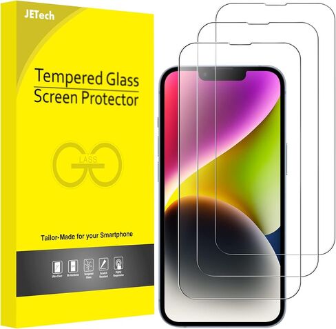 JETech Full Coverage Screen Protector for iPhone 12/12 Pro 6.1-Inch, Tempered Glass Film with Easy Installation Tool, Case-Friendly, HD Clear, 3-Pack in Kuwait