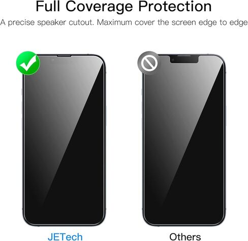 JETech Full Coverage Screen Protector for iPhone 12/12 Pro 6.1-Inch, Tempered Glass Film with Easy Installation Tool, Case-Friendly, HD Clear, 3-Pack in Kuwait