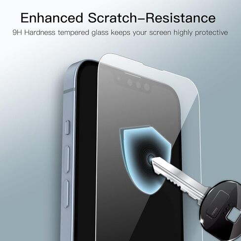 JETech Full Coverage Screen Protector for iPhone 12/12 Pro 6.1-Inch, Tempered Glass Film with Easy Installation Tool, Case-Friendly, HD Clear, 3-Pack in Kuwait