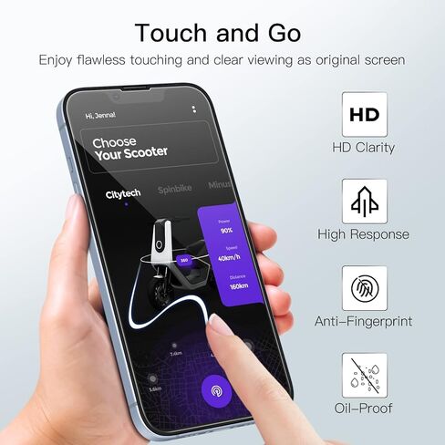 JETech Full Coverage Screen Protector for iPhone 12/12 Pro 6.1-Inch, Tempered Glass Film with Easy Installation Tool, Case-Friendly, HD Clear, 3-Pack in Kuwait