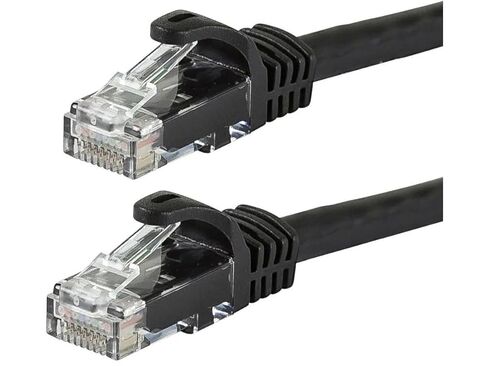 Monoprice Cat6 Ethernet Patch Cable - 1 Feet - Black (12 Pack) Snagless RJ45, 550MHz, UTP, Pure Bare Copper Wire, 24AWG - FLEXboot Series in Kuwait