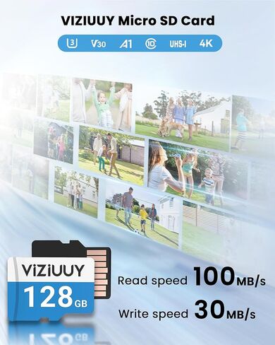 بطاقة SD VIZIUUY Micro 64GB لكاميرات الأمان، قراءة 90 ميجابايت/ثانية، كتابة 25 ميجابايت/ثانية، بطاقة ذاكرة لكاميرات الأمان الشمسية الداخلية والخارجية، كاميرا الحركة، كاميرا داش (64 جيجابايت) in Kuwait