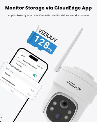 بطاقة SD VIZIUUY Micro 64GB لكاميرات الأمان، قراءة 90 ميجابايت/ثانية، كتابة 25 ميجابايت/ثانية، بطاقة ذاكرة لكاميرات الأمان الشمسية الداخلية والخارجية، كاميرا الحركة، كاميرا داش (64 جيجابايت) in Kuwait