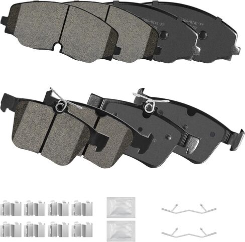 Front and Rear Ceramic Brake Pads Kits with Hardware Set, Compatible with 2018 2019 2020 2021 2022 Volkswagen Atlas (D2074+D-1761) in Kuwait