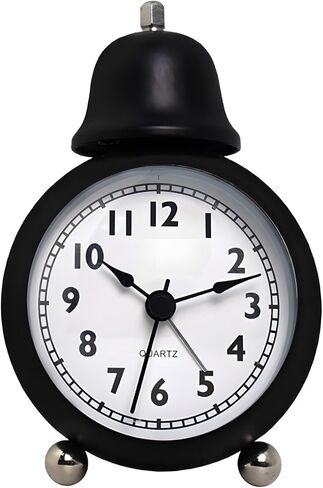 3" Analog Alarm Clock - Silent Non Ticking Small Clock, Rotatable Stand Metal Desk Clock, Simple Design for Living Room Decor/Bedroom/Bedside/Shelf (Yellow) in Kuwait