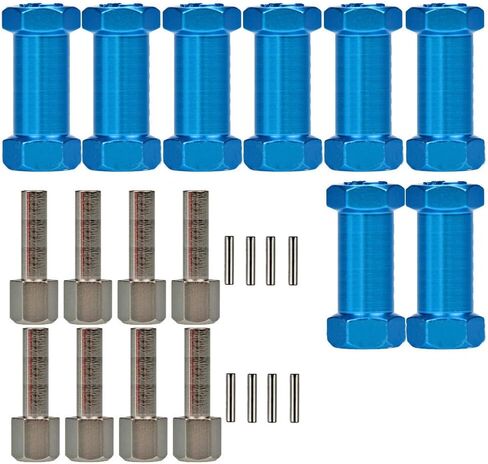 8 Packs Brass Wheels Hex Hub Extension Offset Hex Drive Adapter Compatible with 1/10 Crawler Car SCX10 Wraith Rc4wd Wraith D90 (Blue,25mm) in Saudi Arabia