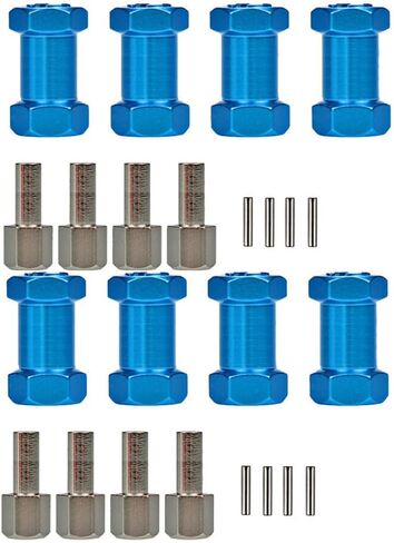 8 Packs Brass Wheels Hex Hub Extension Offset Hex Drive Adapter Compatible with 1/10 Crawler Car SCX10 Wraith Rc4wd Wraith D90 (Blue,25mm) in Saudi Arabia