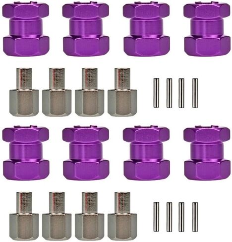 8 Packs Brass Wheels Hex Hub Extension Offset Hex Drive Adapter Compatible with 1/10 Crawler Car SCX10 Wraith Rc4wd Wraith D90 (Blue,25mm) in Saudi Arabia