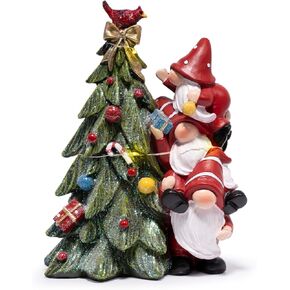 Hodao Christmas Decorations Stacked Gnomes Figurines with Light Enchanted Stack of Family Elf Handmade Swedish Tomte Christmas Decorations for Home Xmas Gifts for Table Decor in Kuwait