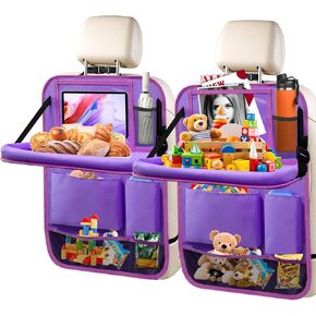 منظم المقعد الخلفي للسيارة، عبوتان من المقعد الخلفي منظم السيارة مع حامل طاولة مقاس 10 بوصات، و10 جيوب تخزين وواقي ظهر المقعد للأطفال الصغار، وإكسسوارات السفر in Kuwait