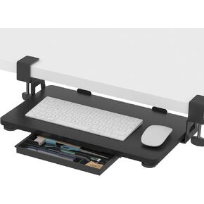 صينية لوحة المفاتيح أسفل المكتب، 19.7 بوصة × 11.81 بوصة، درج لوحة مفاتيح صغير الحجم مع مشبك C سهل التركيب، حامل لوحة مفاتيح الكمبيوتر منزلق للخارج، صينية لوحة مفاتيح مريحة للمنزل والمكتب in Kuwait