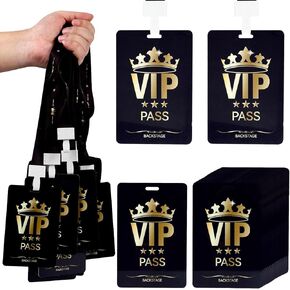 10 مجموعات من حبل شارة VIP مع بطاقة، وتذاكر VIP بلاستيكية مع حبل قصير لحدث الموظفين وبطاقة خلف الكواليس لحفلات أعياد الميلاد، وحفلات الموسيقى، وليالي الأفلام، وحفلات موسيقية (أسود، ذهبي) in Kuwait