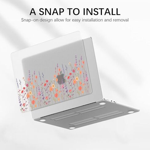 Idocolors Compatible with MacBook Air 13 inch Case 2022 2021 2020 2019 2018 Release M1 A2337 A2179 A1932, Matt Plastic Frosted Hard Shell for MacBook Air 13.3 inch Case, Floral_A in Saudi Arabia