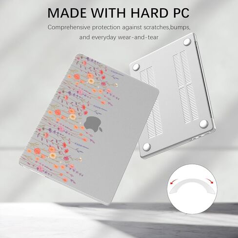 Idocolors Compatible with MacBook Air 13 inch Case 2022 2021 2020 2019 2018 Release M1 A2337 A2179 A1932, Matt Plastic Frosted Hard Shell for MacBook Air 13.3 inch Case, Floral_A in Saudi Arabia